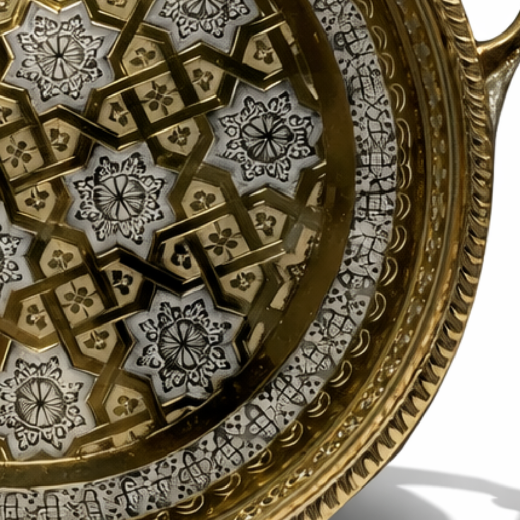 Plateau Marocain Décoratif – Finition Dorée