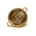 Plateau Marocain Rond Prestige – Doré & Motifs Andalous
