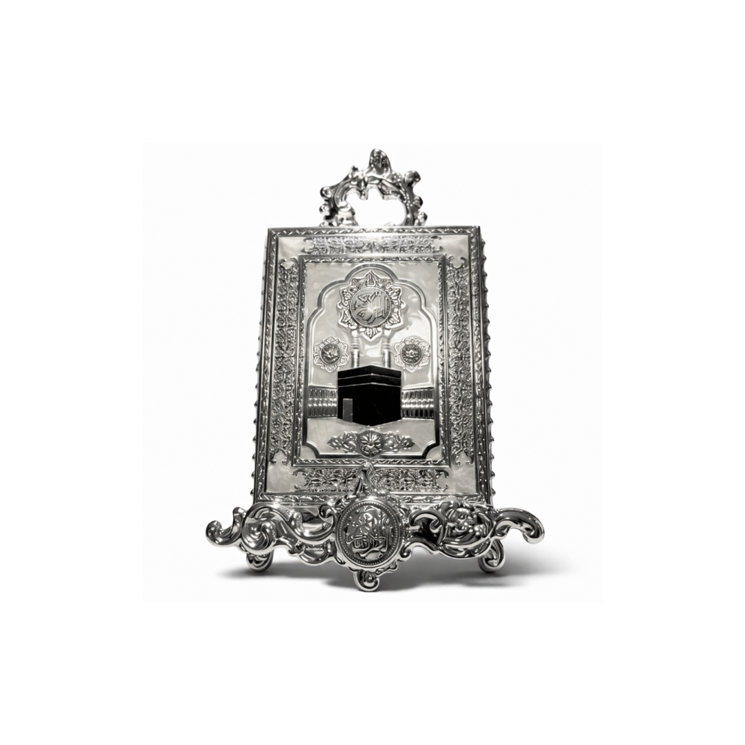 Coffret Qur’an Décoratif Signature – Édition Kaaba Argentée